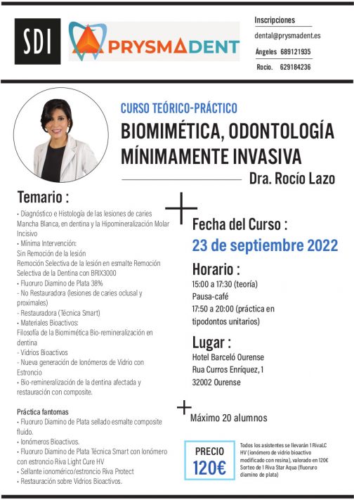 BIOMIMÉTICA, ODONTOLOGÍA MÍNIMAMENTE INVASIVA <fecha>23 de septiembre de 2022</fecha>