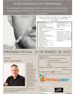 EL ARTE, LA CIENCIA Y LA EFICACIA DE LA UTILIZACIÓN DEL ÁCIDO HIALURÓNICO EN ODONTOLOGÍA <fecha>21 de enero de 2023</fecha>