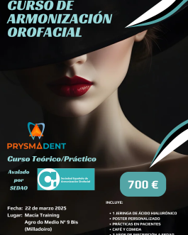CURSO TEÓRICO/PRÁCTICO DE ARMONIZACIÓN OROFACIAL CON ÁCIDO HIALURÓNICO <fecha>22 de marzo 2025</fecha>