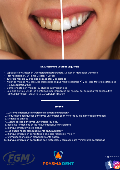 INNOVACIÓN CIENTÍFICA EN ADHESIÓN Y BLANQUEAMIENTO: EL PRESENTE Y FUTURO DE LA ESTÉTICA DENTAL <fecha>19 febrero 2025</fecha> - Imagen 3
