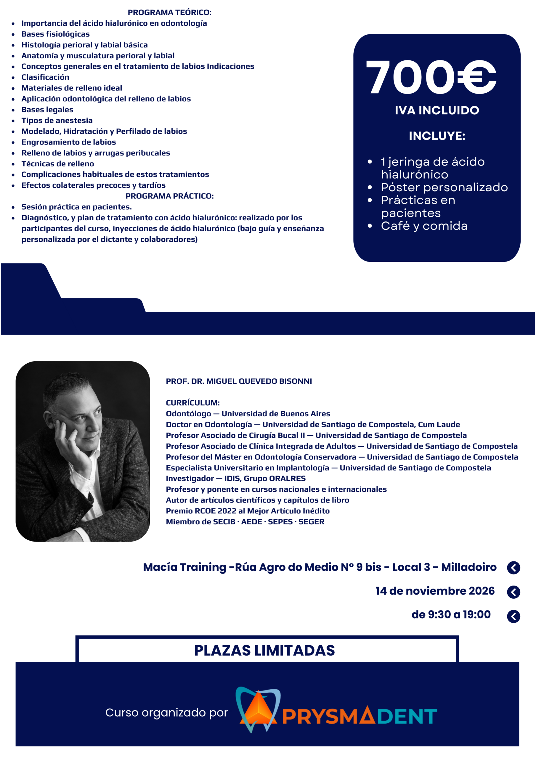 CURSO TEÓRICO/PRÁCTICO DE ARMONIZACIÓN OROFACIAL CON ÁCIDO HIALURÓNICO <fecha>14 de noviembre 2026</fecha> - Imagen 2